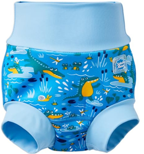 Splash About Happy Nappy Pañal de natación para bebés y niños pequeños, Cocodrilo Swamp, 6-12 meses Unisex Bebé
