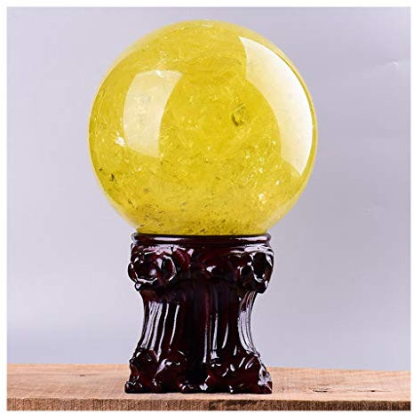 caihuashopping Fotokugel Natürliche Gebrochen Topaz Crystal Ball Büro Auspicious Kugel Feng Shui-Ball Hochwertige Steinschnitzen Auspicious Geschenk-Dekoration Glaskugel Fotografie (Size : 6cm)