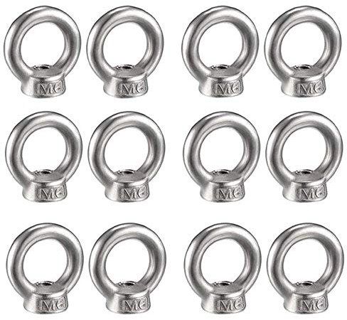 M6 Ringmutter, 10 PCS 304 Edelstahl Ringmutter Hardware Ringförmiges Innengewinde Mutternbefestigung Heavy Duty Ringschraube Mutter für Hebezubehör Oberflächenpolieren (Splitter)