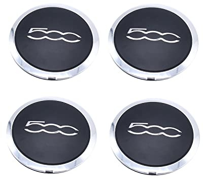 4X Nabendeckel Felgendeckel Radkappe Radnabendeckel mit Chromrand für FIAT 500 51884863