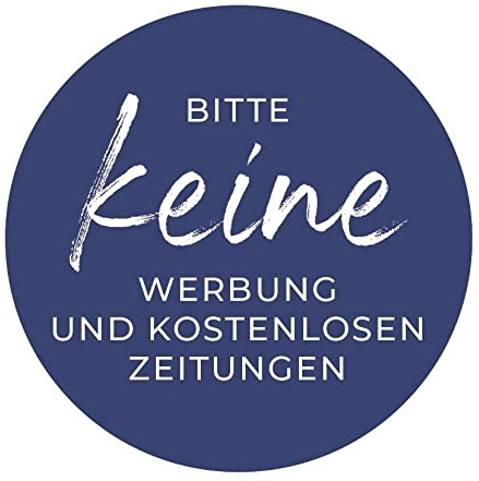 Aufkleber Hinweis Bitte keine Werbung... Briefkasten Schild Folie selbstklebend blau | Größe wählbar Made in Germany, Größe: Ø5 cm