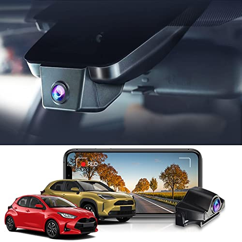 Fitcamx Dashcam Vorne Hinten Geeignet für Yaris & Yaris Cross 2023 2022 2021 2020 XP210 4th Gen, OEM Dashcam 4K 2160P+1080P UHD Video WiFi, G-Sensor, Loop-Aufnahme, WDR Auto Kamera, 128GB Karte