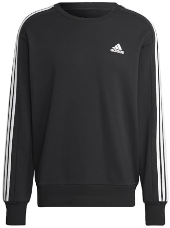 Adidas Male Adult Essentials French Terry 3-Stripes Sweatshirt Sweatshirt (Long Sleeve)