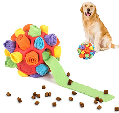 KIKIGOAL Foraging Snuffle Ball für Hunde, Snuffle Toy Bite Resistant Treat Dispenser Spielzeug Interaktive Bereicherung Spielzeug für kleine Haustier Welpen Hunde Intellektuelle Ausbildung