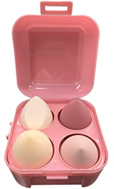 MUUK Make-up-Schwamm-Mixer, 4 Stück, Foundation-Schwamm, latexfrei, Beauty-Blender Applikator mit Schwammhalter, ideal für Foundation, Puder und Creme