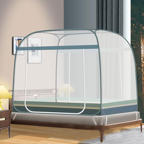 Sobeta Moskitonetz Bett Baldachin, Mückennetz Travel, Mückennetz Bett Baldachin, Bett Moskitonetz, für Reise und Zuhause, Betthimmel Mückenschutz für Doppelbett Einzelbett(120 x 200 x 150 cm)