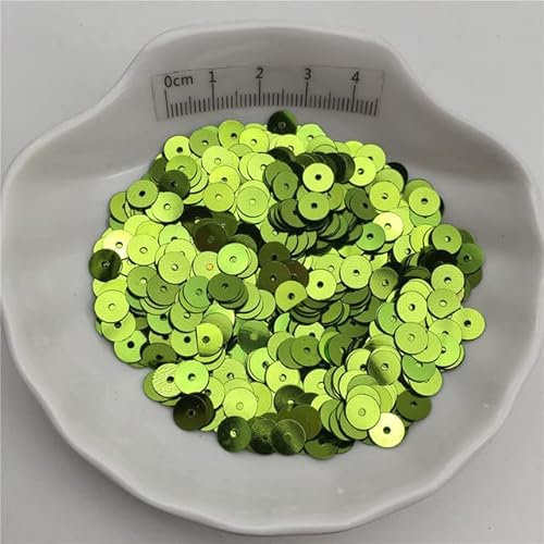 10g 3mm 4mm 5mm 6mm 8mm Flat Round Sequins Glitter Paillettes for Clothes,Shoes.Kids DIY.Crafts Handmade Accessory-Light Green,8mm 400pcs10g