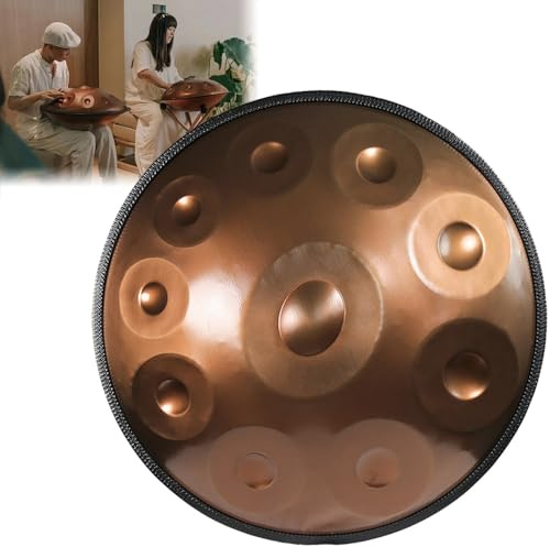 ILOOXI 432Hz/440Hz Handpan Steel Drum in D-Moll, 9 Noten/10 Noten/12 Noten, Handtrommel 22 Zoll, Gold-440hz