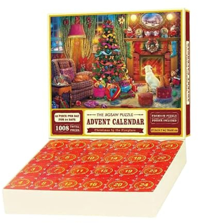 Oshhni Adventskalender 2023 Puzzle 24 Boxen Puzzles 1008 Teile Puzzle für Teenager Familienspiel, Stil c