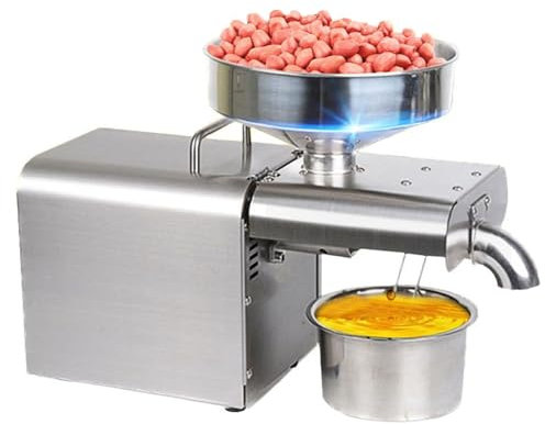 SACLMD Kitchen Oil Press Machine,Upgraded Oil Press Machine,Automatic Oil Extractor,Cold/Hot Oil for Commercial Home Use Food Grade Stainless Steel Electric Oil Press,110V