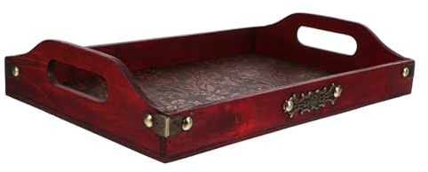 MUCKLILY Plateau de Service Rectangulaire en Bois, Style Rustique