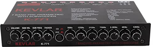 flexman 7 Band Car Audio Grafik Equalizer, Universeller Tiefpass mit Variabler Verstärkungsanpassung, Hochpegel Eingangs EQ für Stereosysteme