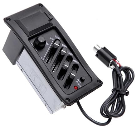 Tonabnehmer Akustik 4-Band Akustikgitarren-Vorverstärker-Tuner Pickup-Vorverstärker Aktiver Vibrations-Pickup-Tuner