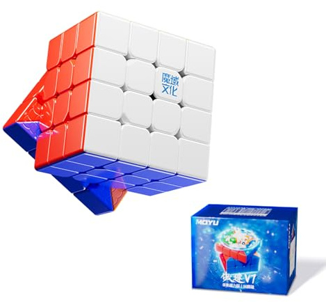 Moyu Aosu V7 4x4 Magnetic SpeedCube, Flagship Edizione 4x4, 96 Magneti, Progettazione Antiscivia, Regolabile Elasticità, Cubo Magico Senza Stickering (Standard)