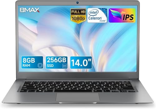 BMAX PC Portatile 14 Pollici Notebook 8GB RAM 256GB SSD Supporta l'expansion 1TB Celeron N4100 Quad Core Computer Portatile S14 Laptop 1920x1080 FHD 2.4G/5G WiFi, Mini HDMI, BT4.2, USBx2
