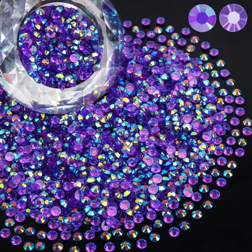 Bulk Bag - 5000 diamantes de imitación de resina AB transparente de 3 mm, parte trasera plana, redondos no termoadhesivos para uñas, vasos, adornos brillantes de bricolaje, piedra de diamante de
