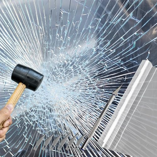 Pellicola trasparente per finestre, 40 x 300 cm, autoadesiva, protezione da schegge, anti-UV, per finestre, per protezione di sicurezza (4 mil)