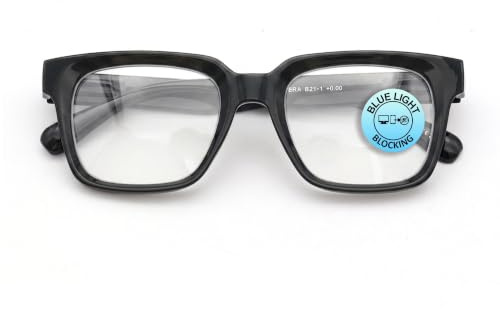 OPULIZE ERA Occhiali luce blu donna e uomo - Antiriflesso e Antibagliore - Confezione da 1 - Occhiali per computer - Protezione UV - Oversize e Rettangolare - Nero - Lenti Trasparenti