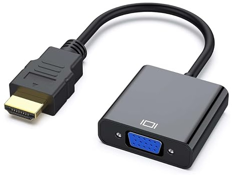 rynli Gold-Plated HDMI to VGA Adapter (Male to Female) – Uni-Directional