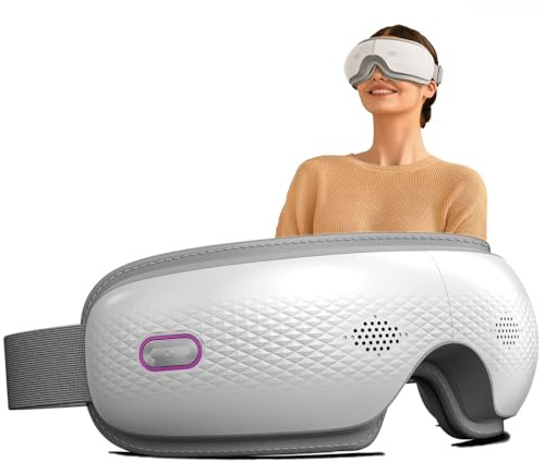 SKG Eye Massager with Heat & Music, Valentine's Day Gifts for Her Him, Foldable Sleep Mask for Migraine & Eye Strain, 5 Massage Modes for Tired Eyes Relax, Birthday Gifts for Dad, Mom, Men, Women