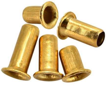 SellGood 100-500 Stück Messinghohlnieten M1.5-M3 Kupferhohlnieten Platine Vias Nägel Befestigungsschrauben(5mm,M2.5 (200Pcs))