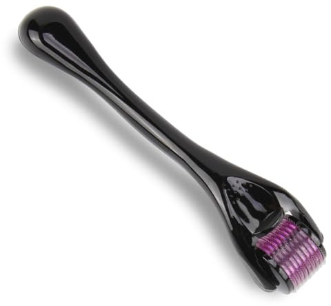 Derma Roller con 540 Ago in Titanio (1 mm) per Microneedling su Viso, Barba e Capelli, Favorisce la Crescita della Barba, Capelli e Riduce le Cicatrici per una Pelle più Liscia
