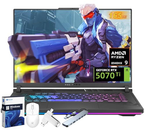 ASUS ROG Strix G16 2025, AMD Ryzen 9 8940HX, NVIDIA RTX 5070Ti 12 GB GDDR7, schermo 16 FHD WUXGA 165 Hz 3 ms, Dolby Atmos, Hires Audio, 32 GB DDR5, 1 TB SSD, Win 11 Pro