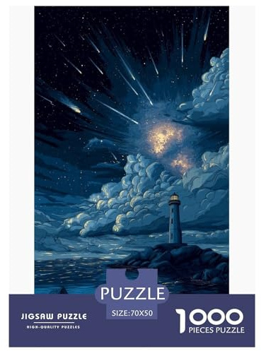Magische Leuchtturm 3D-Puzzle 70x50cm/1000pcs, Sternenhafte – Familien-Entspannungsspiel, Bildend & Kreativ, Hausdekorationsgeschenk
