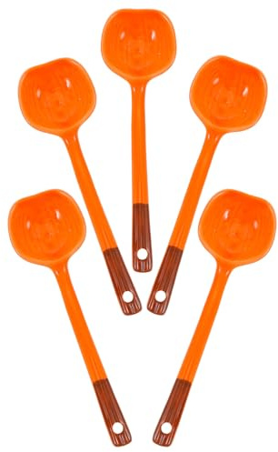 CLISPEED 5 Piezas Cucharas de Cerámica Novedosas Cucharas Soperas Pequeñas para Servir Adorables para Halloween Decoración de Mesa Aptas para Lavavajillas