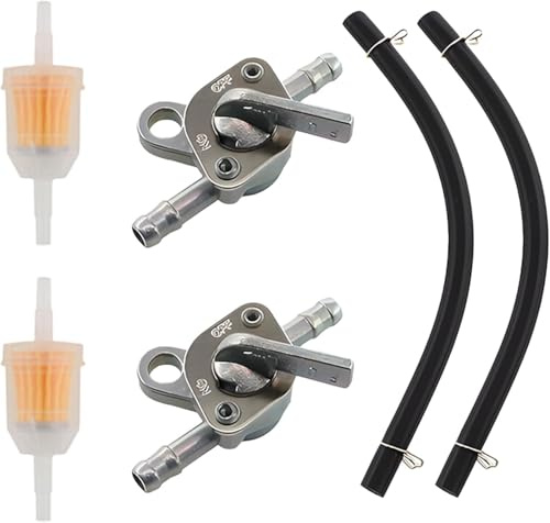6 Stück Benzinhahn Set, 6mm Benzinhahn Kraftstoffhahn mit Benzinfilter, Benzinschlauch für 50cc/70cc/90cc/110cc/125cc/140cc/150cc, Moped Mofa Motorrad Quad Dirt Bike ATV mit Schlie Funktion