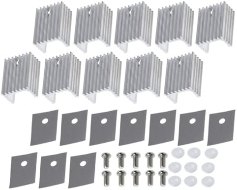 POPETPOP 10 Stück Aluminium Halbleiter Kühlkörper To 220 Kühlrippen Metall Kühlkörper für Spannungsregler Elektronischer Chip Schutz