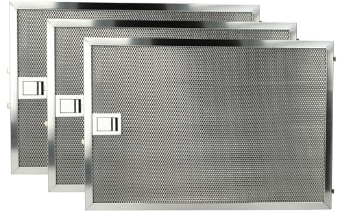 vhbw 3x filtro anti-grasso sostituisce Miele 8270400, 8262710 per cappa da cucina - 36,8 x 25,4 x 0,9 cm, acciaio inox