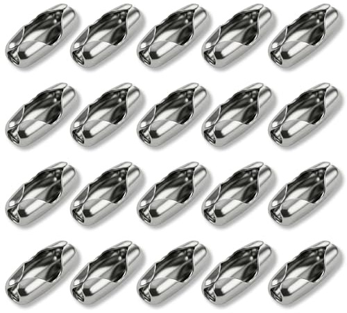 YUNTRUN 20 Pack Stainless Steel Chain Connectors, roller chain connectors, Metal Cord Joiners Safety Spares for 4.5mm Roller, Roman