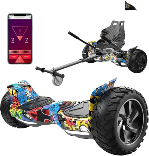 RCB Hoverboards SUV mit Sitz Hoverboards Off-Road, App-fähige Bluetooth, 8,5 '' Hummer + Hoverkart Go Kart für Self Balancing Scooters, Geschenk für Kinder