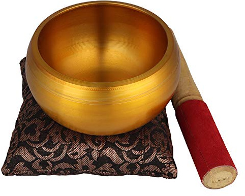 Zap Impex Schönes Weihnachtsgeschenk, handgefertigte goldene Messing-Klangschale, tibetische Meditation, Yoga, Klangschale, 10,2 cm