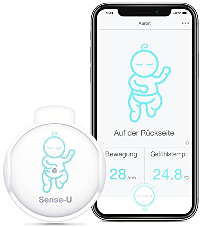 Sense-U Baby Monitor: traccia il movimento addominale, la temperatura, il ribaltamento e la posizione del sonno del tuo bambino (prato)