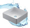 Starbath Plus - Lavabo Blanco de Cerámica - Con Forma Rectangular - Medidas 38 x 38 x 14 cm - Ideal para Poner sobre Encimera de Muebles de Baños y Aseos