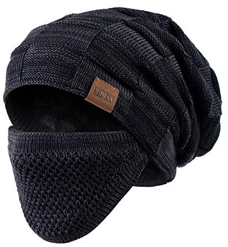 REDESS Bonnet pour Homme et Femme Chapeaux d'hiver Chauds Bonnet de crâne tricoté épais