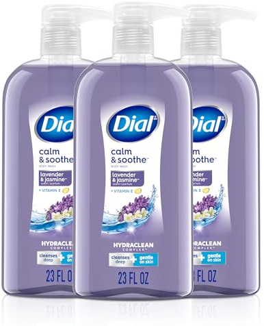 Dial Body Wash, Calm & Soothe Lavender & Jasmine Scent, 23 fl oz, Pack of 3
