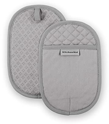 KitchenAid Asteroid Topflappen, 2er-Pack, Grau, 16,5 x 25,4 cm