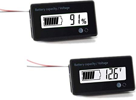 MGGi 12V 24V 36V 48V 72V 84V Battery Meter, Battery Capacity Voltage Monitor Gauge Indicator, Lead-Acid&Lithium ion Battery Tester, for Golf Cart RV Marine Boat Club Car Motorcycle-White
