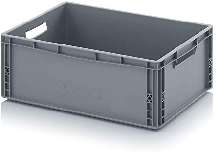 Auer Eurobehälter EG 64/22 - Caja de plástico 60 x 40 x 22 cm, asas abiertas, contenedor de transporte de 45 litros, apilable, caja de plástico estable, contenedor de alimentos, caja de camping