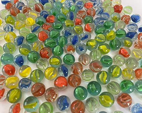 FAIRY TAIL & GLITZER FEE 190 Stück Bunte Glasmurmeln Murmeln 16mm Glas-Steine Murmel Vasen-Füllungen transparent Murmeln Glitzersteine Dekoschalen Murmelspiel Glas