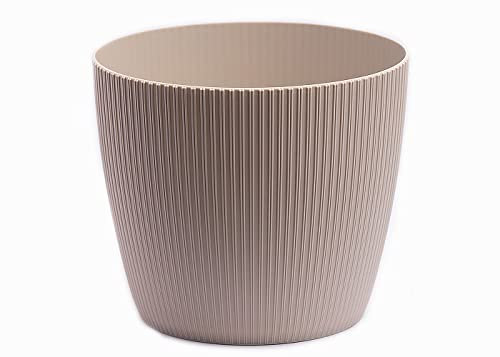 Home Garden Ornaments Decorative Plant Pots Indoor – Striped Indoor Plant Pot for Home and Garden (Diameter 18cm, Cotton)