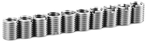 Tuerca de Inserción de Rosca 10 Unidades M8 x 1,25 y M10 x 1,25 para Reparación de Roscas en Metal y Plástico, Ideal para Automoción y Electrónica