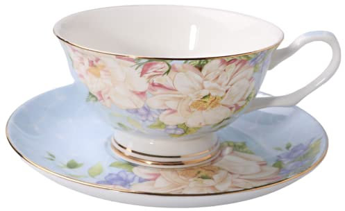 Set Di Tazze Da Tè in Porcellana Tazza Da Caffè Vintage Tazze Da Tè Floreali Tazza Da Tè Pomeridiana Per Caffè Espresso Regalo Da 7 Once Per La Festa Della Mamma A Casa Le Donne,b