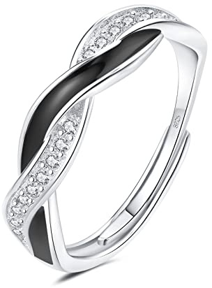 Silver Rings for Women 925 Sterling Silver Plated Thumb Rings Silver Ri-ngs for Wo-men 925 Adjustable Ring for Women Simple R-ing Woman Twist Ring sterling silver womens rin-gs