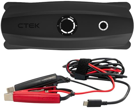 CTEK CS Free - PORTABLES BATTERIELADE- UND WARTUNGSGERÄT MIT Adaptive Boost Technologie, schwarz & CS Free USB-C Charge Cable Clamps - Laden SIE IHRCS Free ÜBERALLÜBER DIE 12-VZWEITBATTERIE AUF