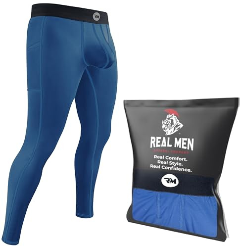 Real Men 28in Nylon Leggings D Pouch 2XL 1pk Drk Blu