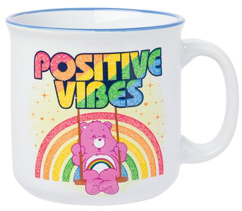 Silver Buffalo Care Bears Positive Vibes Keramiktasse mit Glitzer, Camper, 590 ml